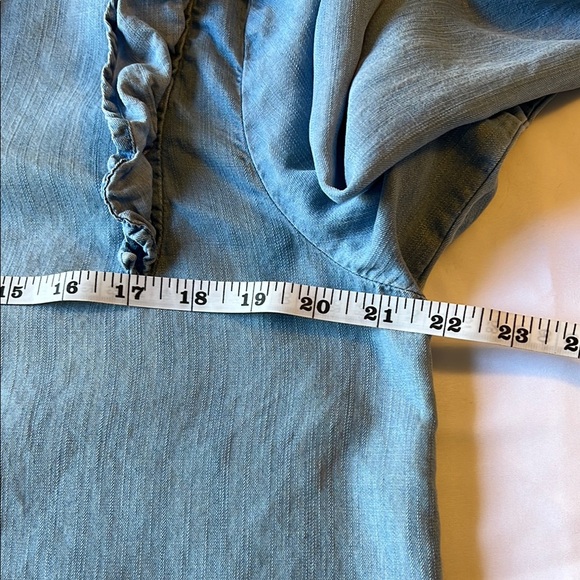 Anthropologie Blue Long Sleeve Mandarin Collar Dress Size XL EUC - Picture 7 of 10